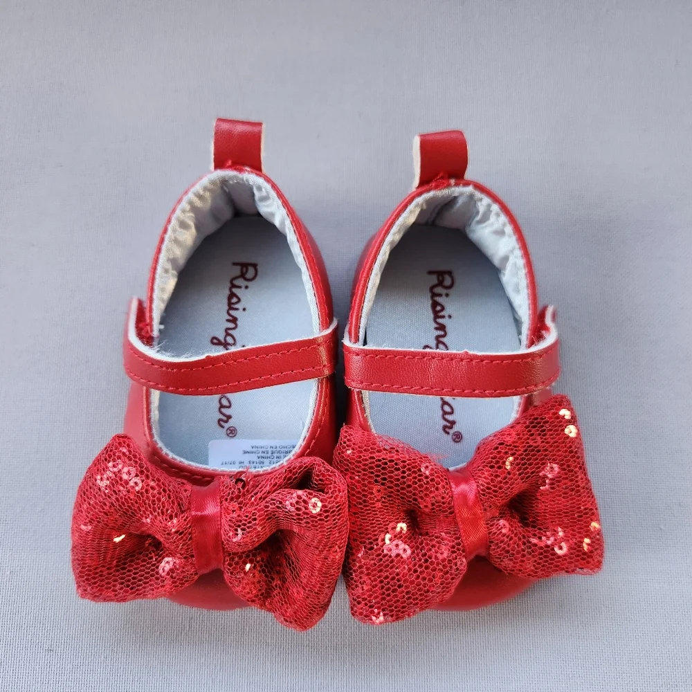 Rising star red bow flats